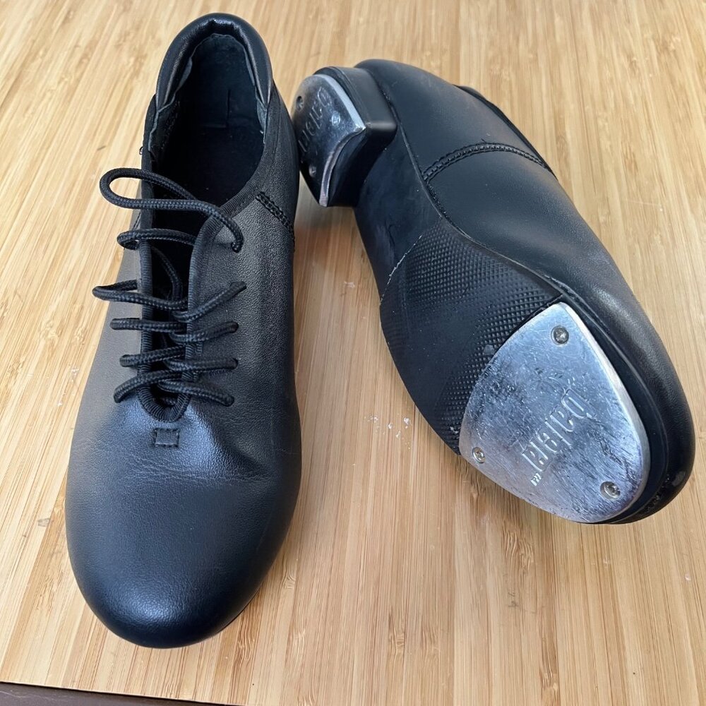Balera Black Lace-Up Tap Shoes Style B160 kids Size 5.5 M Durable & Comfortable
